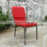 Red Color Utility Iron Metal With Shaped Cotton Church Chair thumbnail-6