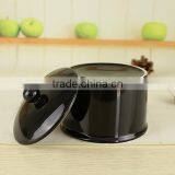 Factory Wholesale New Ideas Novelty Black Ceramic Casserole Stew Pot With Lid thumbnail-6