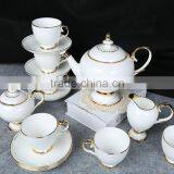 Ceramic Gold Plated 24pcs Tea Set Porcelain Tea Pot Set Fine Royal Porcelain Tea Set