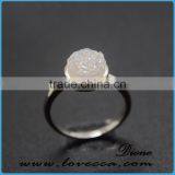 Druzy Jewelry Design Rhodium Plated 925 Silver Titanium Drusy Silver Ring thumbnail-4