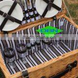 Rattan Material 4 Person Hand Woven Wicker Picnic Basket for Sale thumbnail-4