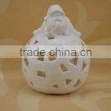 White Ceramic Tealight Candle Holder With Santa Claus Shape thumbnail-3
