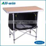 Outdoor Square Bamboo Camping Table With Storage Net thumbnail-1
