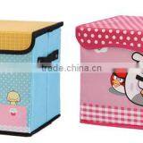 Cartoon Oxford Cloth Storage Boxes,fabric Non Woven Storage Bins,collapsible Foldable Storage Packing Box With Lid and Handle, thumbnail-4