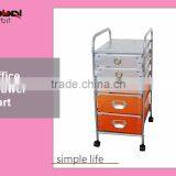 Color Furniture Rolling Waterproof Plastic Drawer Office Organizer Cart With Wheels thumbnail-2