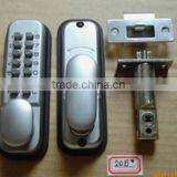 UK Push Button Mechanical Keyless Locks Stain Chrome for Hotel Door Lock thumbnail-3