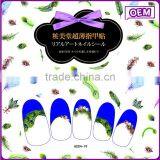 Joyme Beautiful Color Feather Factory Price Water Nail Tattoo Transfer Nail Sticker thumbnail-2