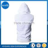 2017 Slim Fit Mens Hoodies Sleeveless Zip-up Hooded Vest With Zipper Trim thumbnail-3