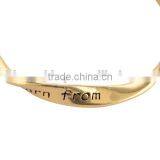 High End Gold Plating Saying Logo Engraved Bangle Unique Twist Metal Bangle for 2016 Promotional Items thumbnail-4
