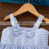 Girls Boutique Princess Dress Baby Stripe Design Clothes Wear With Bowknot Girl Birthday Dresses thumbnail-3