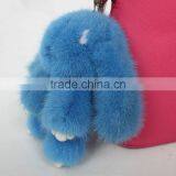 Myfur New Blue Real Copenhagen Mink Fur Rabbit Keychain Cheap Factory Price Car Accessory Keychain thumbnail-3