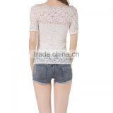 2017 Women Sexy Tight New Style Lace Latest Blouse Styles thumbnail-6