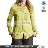 Ladies Linen Shirts, Casual Shirts--green thumbnail-1
