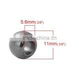CCB Plastic Round Gunmetal European Style Large Hole Charm Beads thumbnail-2
