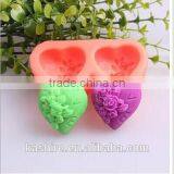 Silicone DIY 3D Double Rose Mold Cake Chocolate Decorating Baking Mould,diy Kitchen Silicone Cake Mould,soap Mold thumbnail-2