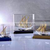 2017 NEW DESIGN Real Golden Plated Dhow Model For Islamic Souvenirs Gifts