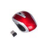 Red Varnish Surface Plug & Play 2.4G Wireless Mouse USB NANO Receiver