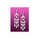 Thailand 925 Sterling Silver And Cubic Zirconia Chandalier Earrings thumbnail-1