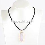 Natural Crystal Quartz Stone Gold Plated Pendant Womens Irregular Necklace thumbnail-6