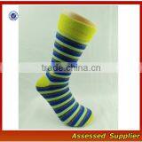 Cool Blue Stripes Custom Colorful Combed Cotton Dress Business Socks thumbnail-1