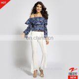 Stripe Necking Printed Women Apparel Dongguan Garment Manufacturer thumbnail-3