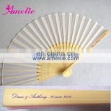 AF1402 Personalized white silk hand fans