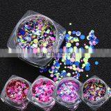Individual Packing Mix Color and Size Round Shaped Thin Nail Glitter Sequins Slice Nail for Nail Art