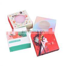 Private Label Printing Square Empty Pink Black White Paper Soap Box For Pvc Window