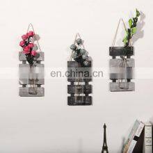 Rustic Home Wall Decor Floating Shelf With Hydroponic Vase Creative Hanging Mason Jar Room Decoration thumbnail-5