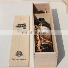 Factory Price Pine Paulownia Single Wooden Wine Box thumbnail-3