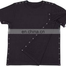 Custom Made 100% Cotton Zipper Closure After Hospital Shirts Side Snappy Rehab T-shirt For Patient Gowns thumbnail-1