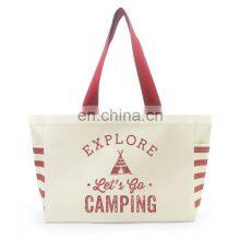 Extra Large Blue Handle Reusable 12oz 16oz Blank Thick Custom Logo Printed Women Fashion Patterns Hand Cotton Canvas Tote Bag thumbnail-2