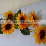 Real Touch Artificial Flowers 5 Heads Artificial Sunflower Bouquet for Wedding Decoration Quality Choice thumbnail-2