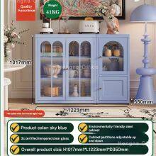 Pastel Blue 2-Door Steel Buffet Cabinet SD-D988 With Adjustable Shelves| 1017mm Height Modular Metal Cupboard for Dining Room thumbnail-2