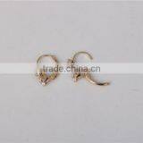 Simple Jewellery Design Lever Back 14k Gold and cz Earrings thumbnail-5