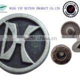 15mm Fashion Embossed Adjust 4 Part Brass Snap Button