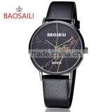 Marble Texture Dial Watch Custom Personalized Soft Leather Female Casual Modern Lady Watch thumbnail-2