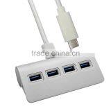 Type C Hub Aluminium USB 3.0 4 Ports Hub for Your New Macbook,USB-C 3.0 Hubs