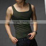 Slim young men's spandex rib tank and top for customed design logo top