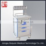 multi-function five drawers plastic-steel columns with anesthesia stand & storage box medium size ABS anesthesia trolley