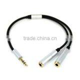 Headset Couples One Divides Two Line ,Stereo 3.5 Audio 1 Divides Into 2 Lines,for All Smart Phone thumbnail-1