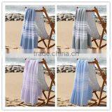 Dark Bule and White Stripe Cotton Beach /with Fringe Beach Towel/ Beachtowel thumbnail-4
