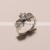R0111-925 SOLID STERLING SILVER CZ / AD SOLITAIRE SLIM FASHION LIGHT WT RING3.9
