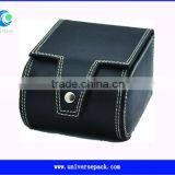 New Snap Fastener Clients Personal Watch Box Black Leather Packing Boxes thumbnail-1