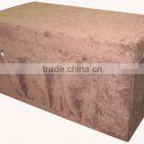 Very Strong!Red Corduroy Foldable Storage Bench With Bag thumbnail-1