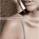 Adjustable 2pcs Double Rows Crystal Diamante Rhinestone Bra Shoulder Straps Belt thumbnail-2