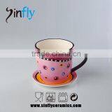 Hot Selling Glaze Tea Coffee Cup and Saucer Wholesale thumbnail-3