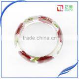 2016 Wholesale Handmade Clear Resin Pressed Dried Rose Flower Bangle for Lover's Forever Gift thumbnail-4