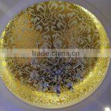 LJ JY-P-D03 Damasco Pattern Gold Color Glass Mosaic Tile Picture Premium Mosaic Ceiling Tile Wholesale