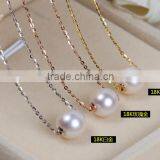 AAA Grade Fashionable Akoya Pearl Pendant 18k Gold Pendant 8-8.5mm Round Pearl Pendant Necklace thumbnail-4